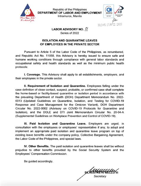 dole handbook 2022|dole leave policy 2022.